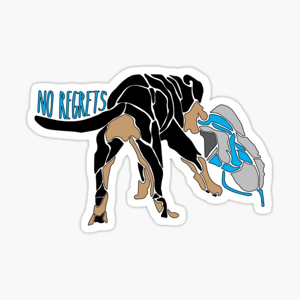 No Regrets Puppy Sticker