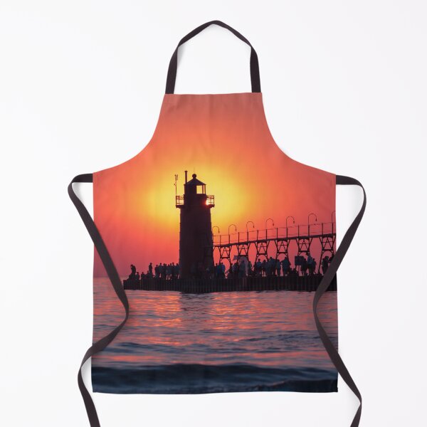 Item preview, Sunset lighting the lighthouse in South Haven designed and sold by Michael Deemer.