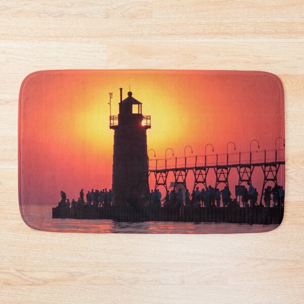 Item preview, Sunset lighting the lighthouse in South Haven designed and sold by Michael Deemer.
