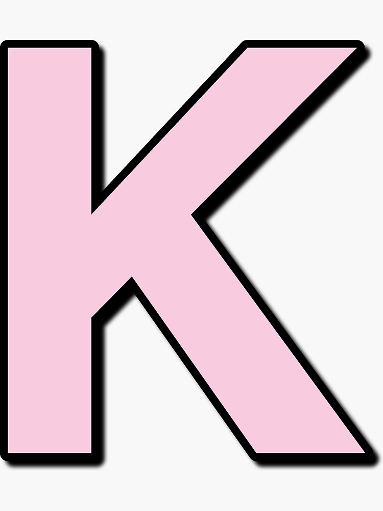 Pink K - Initial K - Sticker