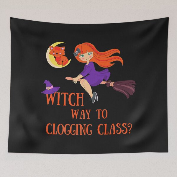 Item preview, Halloween redhead witch cat clogging class Premium designed and sold by miriamee.