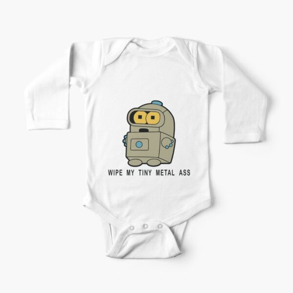 WIPE MY TINY METAL ASS Long Sleeve Baby One-Piece