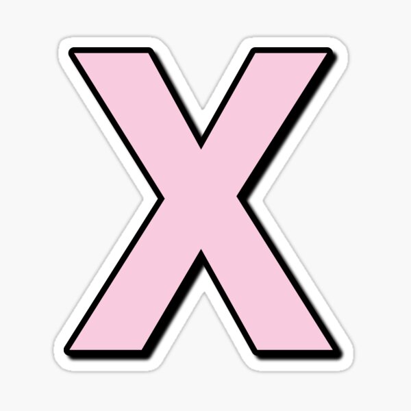 "Pink letter X" Sticker by imantahar Redbubble