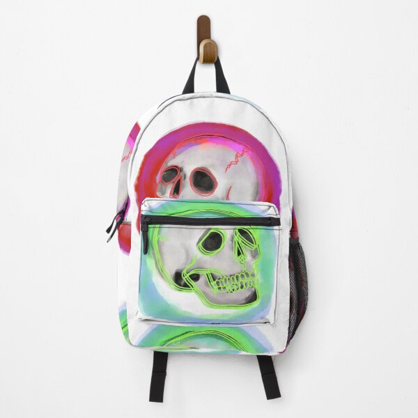 Item preview, Skull Neon Pink Neon Green Watercolor Bold Pattern designed and sold by NineteenNinetee.