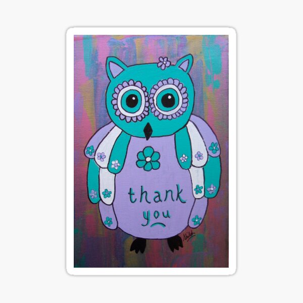 Thank You Owl Sticker