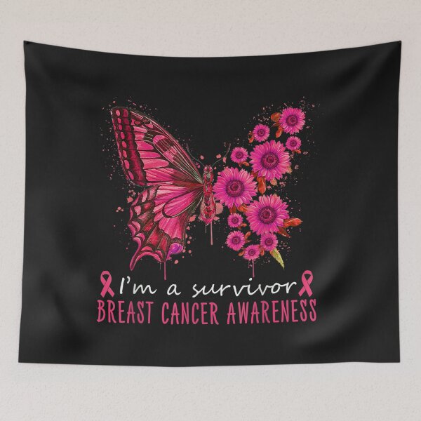 Item preview, Im a survivor breast cancer awareness butterfly sunflower designed and sold by miriamee.