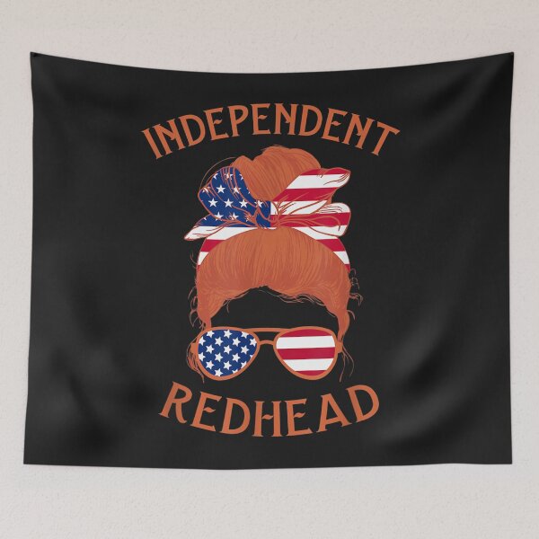 Item preview, Independent Redhead Fourth of July Patriotic American Flag designed and sold by miriamee.
