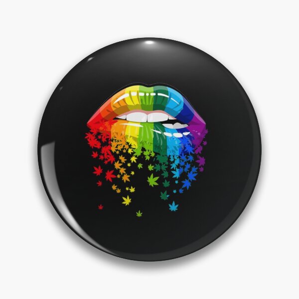 Artikelvorschau, Gay Pride T-ShirtTropfende Regenbogenlippen Weed Pot Leaf Marihuana entworfen und verkauft von TarinFlem.