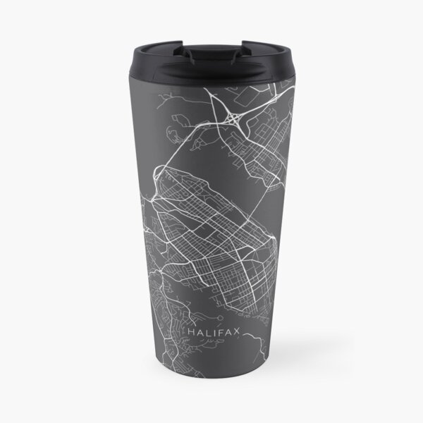 Halifax Map, Canada - Gray Travel Mug