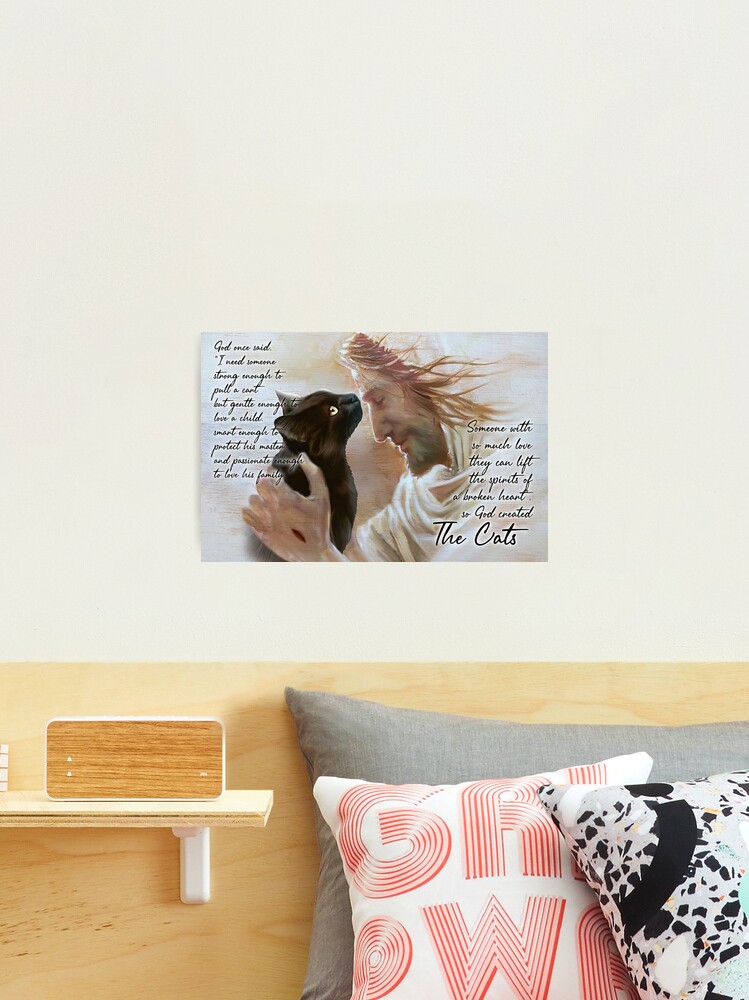 Thumbnail 2 of 3, Photographic Print, Black Cat God - God Once Said " I Need Someone Strong Enough To Pull A Cart" designed and sold by MagicatcoArt.