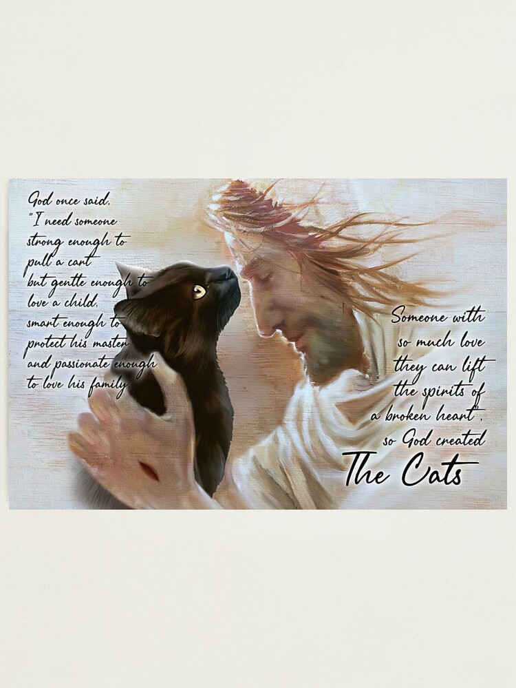 Thumbnail 1 of 3, Photographic Print, Black Cat God - God Once Said " I Need Someone Strong Enough To Pull A Cart" designed and sold by MagicatcoArt.