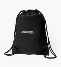 Black Is My Happy Color Tumblr Quote Drawstring Bag