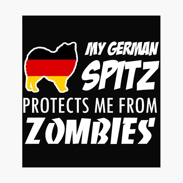 My German Spitz protects zombies T-Shirt Photographic Print