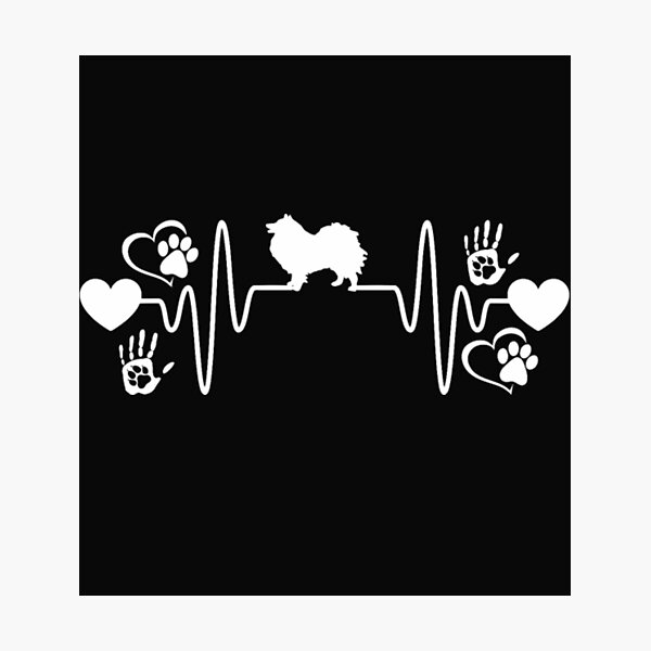 German Spitz Heartbeat Pulse Paw Love Heart T-Shirt Photographic Print