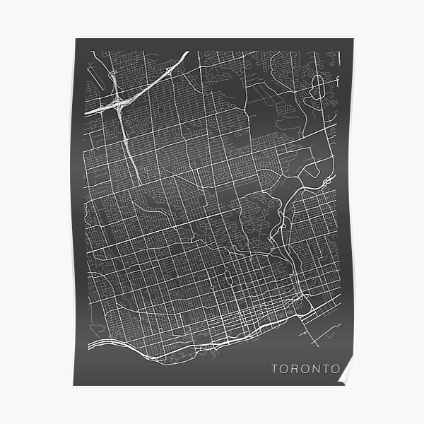 Toronto Wall Art Set of 4 Printable city Wall Art Toronto city map