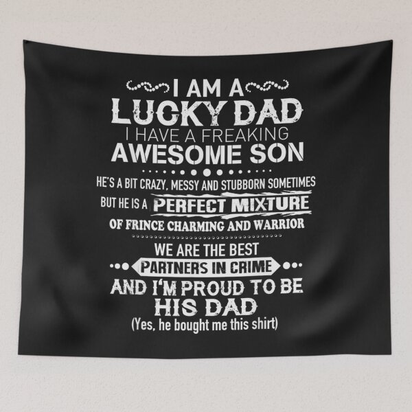 Item preview, Mens Funny Fathers Day Lucky Dad Gift from Daughter Son Wife designed and sold by miriamee.