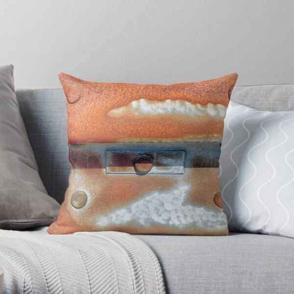 Rusty Guide Rail Section Throw Pillow
