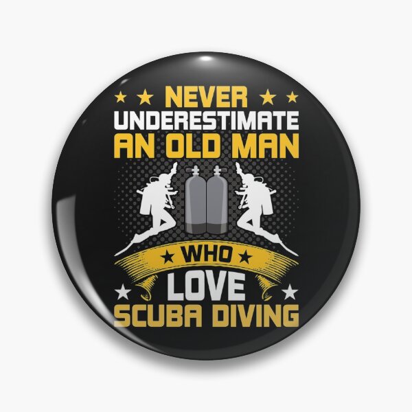 Item preview, Never Underestimate Old Man Love Scuba Diving designed and sold by miriamee.