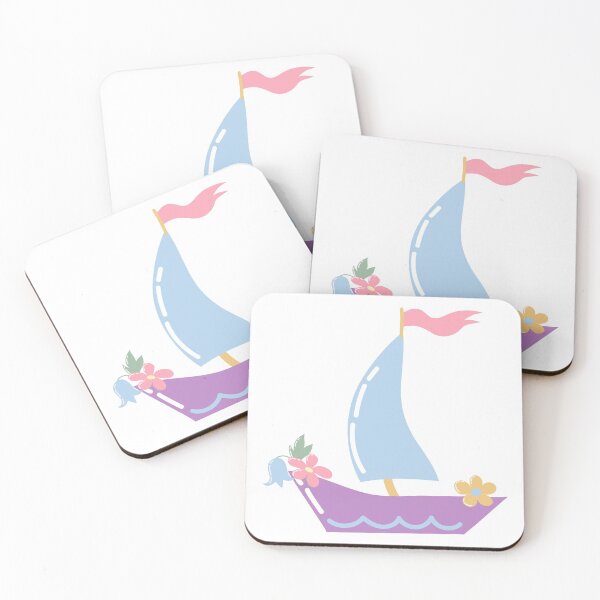 Item preview, Cartoon boat with a sail, flag and flowers designed and sold by Mallva.