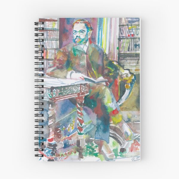 Item preview, EMILE ZOLA in his studio - watercolor portrait designed and sold by lautir.