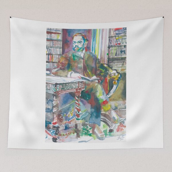 Item preview, EMILE ZOLA in his studio - watercolor portrait designed and sold by lautir.