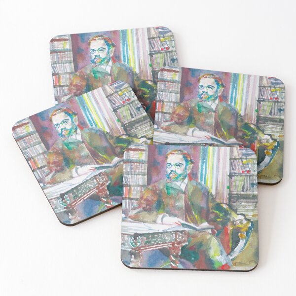 Item preview, EMILE ZOLA in his studio - watercolor portrait designed and sold by lautir.