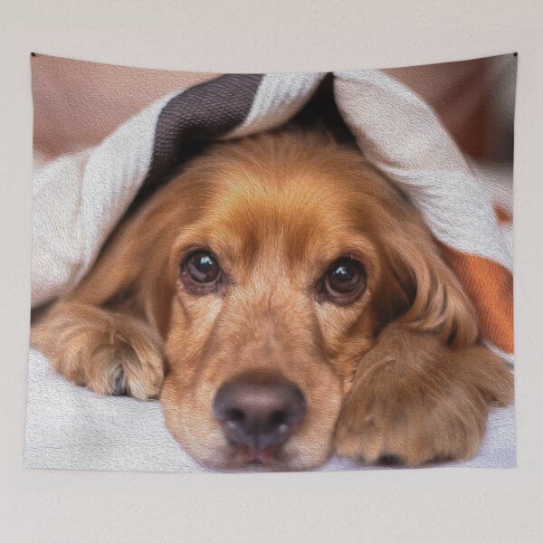 Item preview, Cute dog hiding under a bedsheet designed and sold by ManiRanganaath.