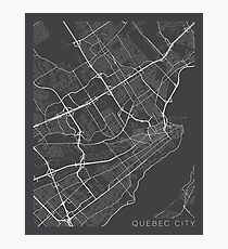 Quebec City Map, Canada - Gray Photographic Print