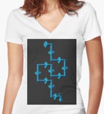 ice pipe line Women's Fitted V-Neck T-Shirt