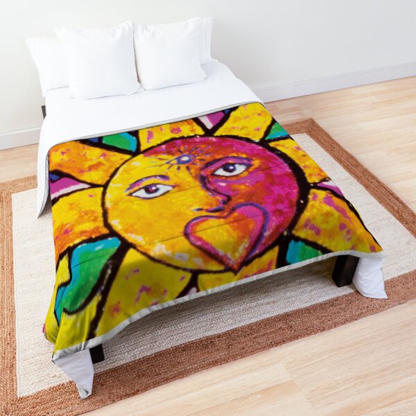 Sun Mandala - Sun of the Fool Painting (Close up #1) Comforter