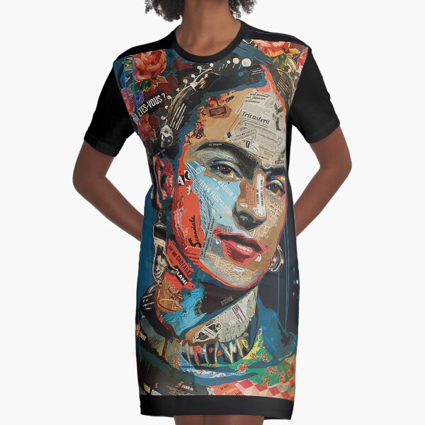 Frida Kahlo Art T-Shirt Kleid