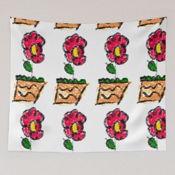 Item preview, Doddle Red flower by kid hand drawing. designed and sold by little-monkey-s.