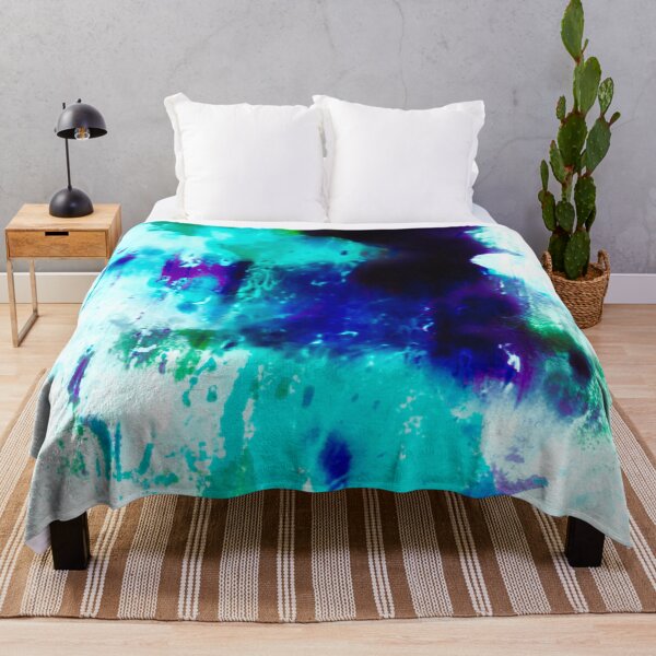 Aperçu de l'œuvre Frottis aquarelle abstrait bleu créée et vendue par Designs By YL.