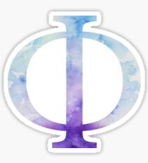Blue Phi Watercolor Letter Sticker