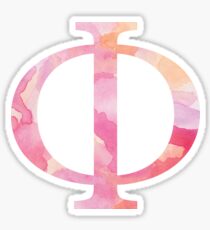 Pink Phi Watercolor Letter Sticker