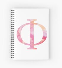 Pink Phi Watercolor Letter Spiral Notebook