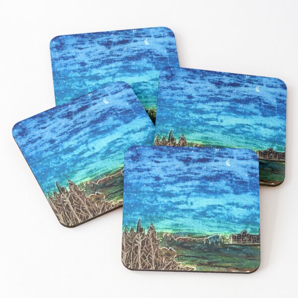 Item preview, Suburban Serene Night Nature Landscape Pastel Painting designed and sold by OnigiriDoctor.