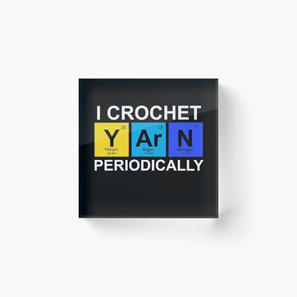 Item preview, Crochet periódicamente (letras blancas) - Funny Crocheter designed and sold by Stacy Mitchell.