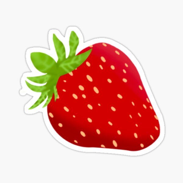 Red strawberry drawing Sticker