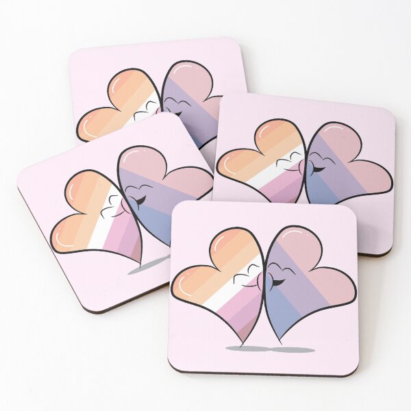 Item preview, Two Hearts in Love (Lesbian and Bisexual Pride Flags) designed and sold by FrolicDesigns.