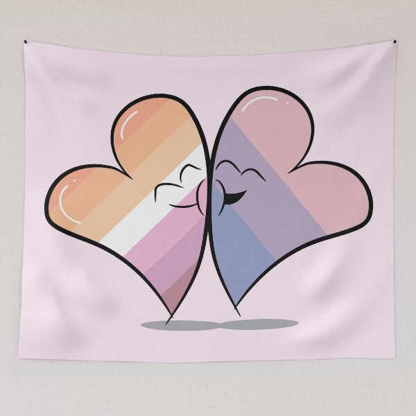 Item preview, Two Hearts in Love (Lesbian and Bisexual Pride Flags) designed and sold by FrolicDesigns.
