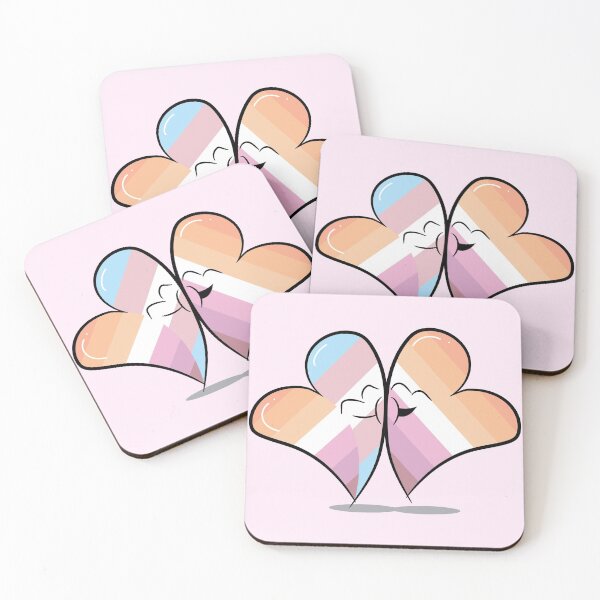 Item preview, Two Hearts in Love (Transgender Lesbian and Lesbian Pride Flags) designed and sold by FrolicDesigns.