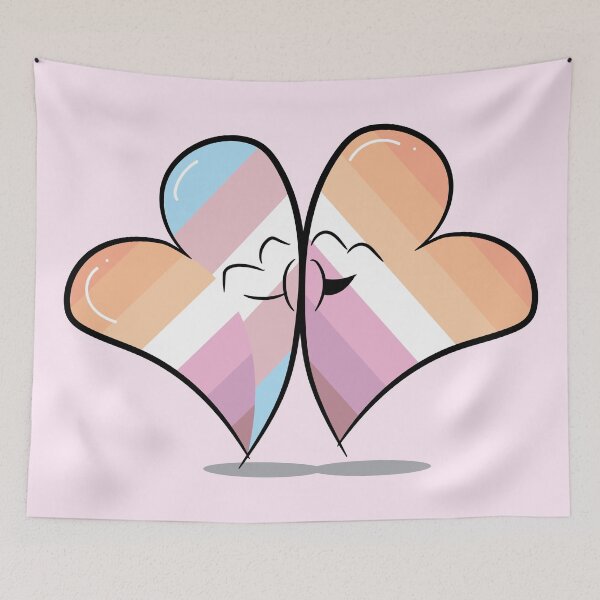 Item preview, Two Hearts in Love (Transgender Lesbian and Lesbian Pride Flags) designed and sold by FrolicDesigns.