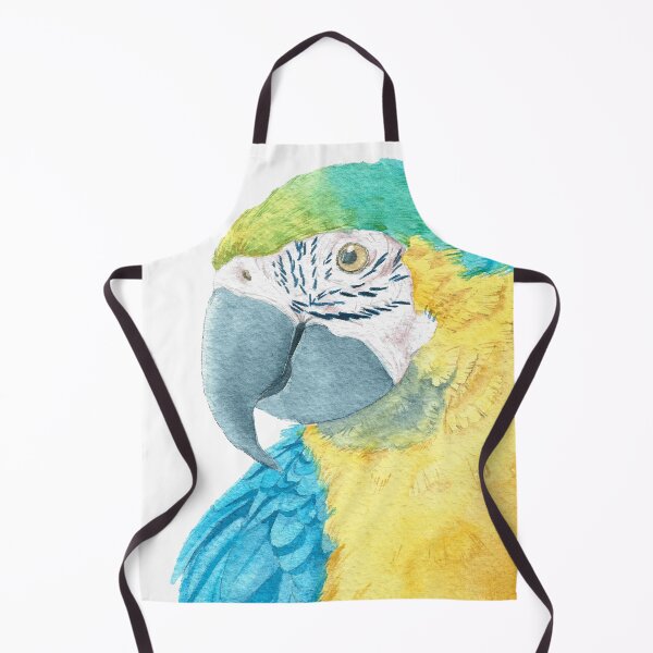 Item preview, blue and gold macaw - watercolor parrot portrait designed and sold by L'Atelier Oranjade.