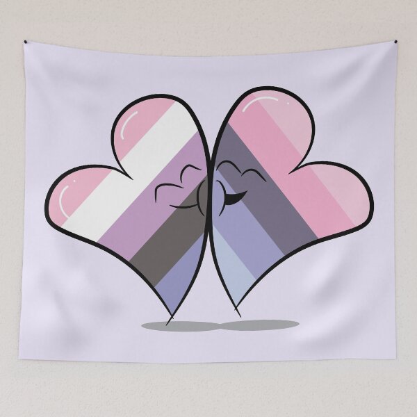 Item preview, Two Hearts in Love (Genderfluid and Omnisexual Pride Flags) designed and sold by FrolicDesigns.