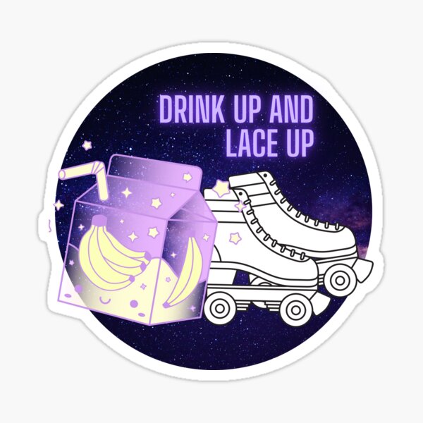 Item preview, Drink up and lace up- Banana Smoothie and Roller Skates designed and sold by SkateGalaxy.