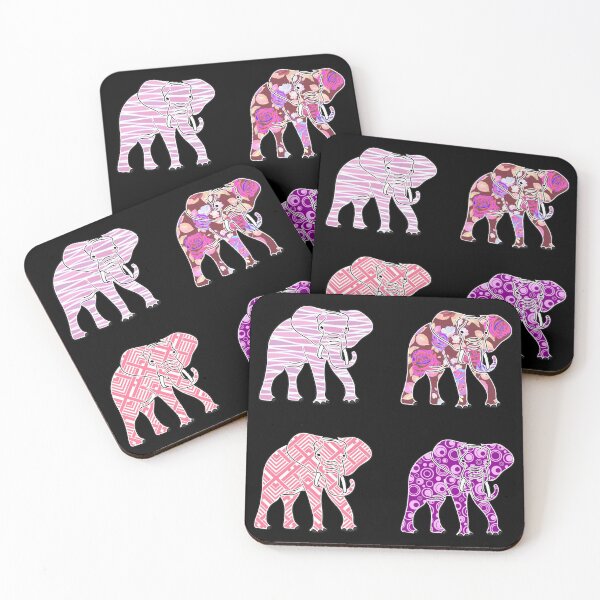 Item preview, pink pattern elephant sticker pack designed and sold by wildcatt101.