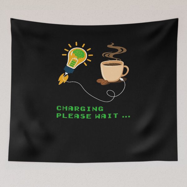 Item preview, Coffee Charges My Battery and Brain - Coffeine designed and sold by Shirt-Designs.