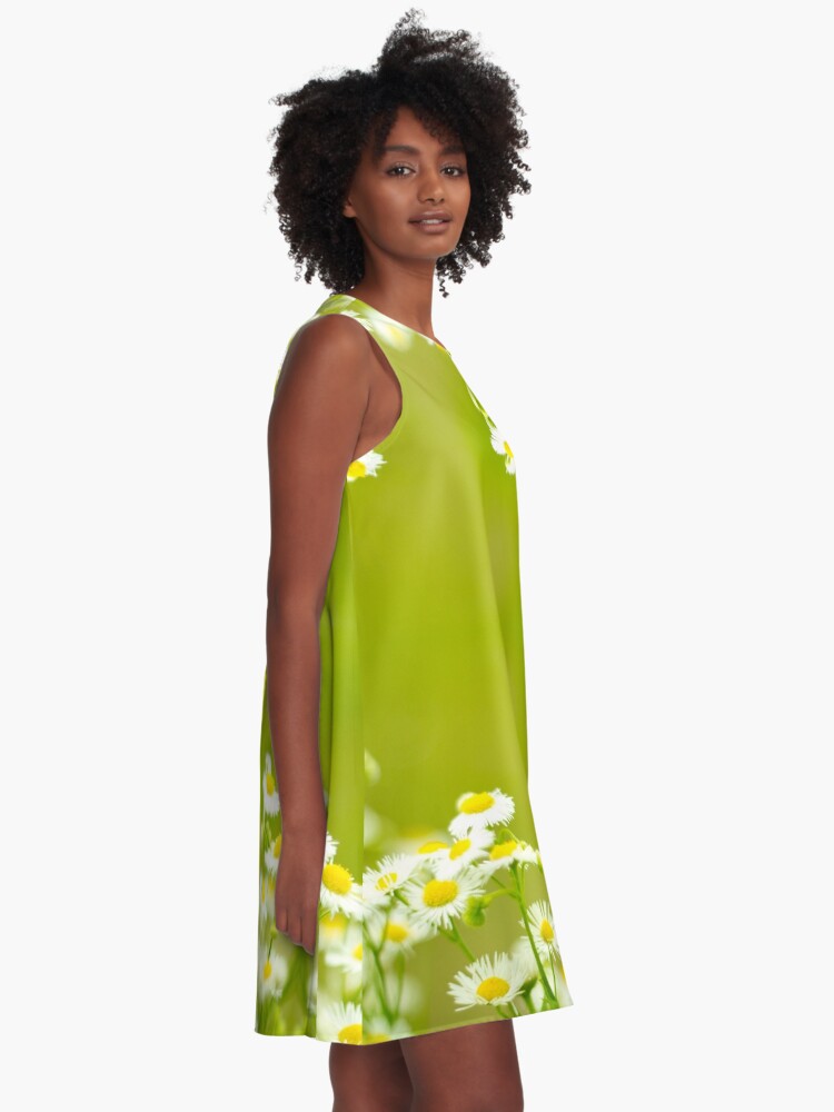 Alternate view of Philadelphia Fleabane Wildflowers in Soft Focus A-Line Dress