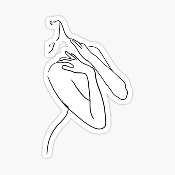 Line Art Woman Body Sticker